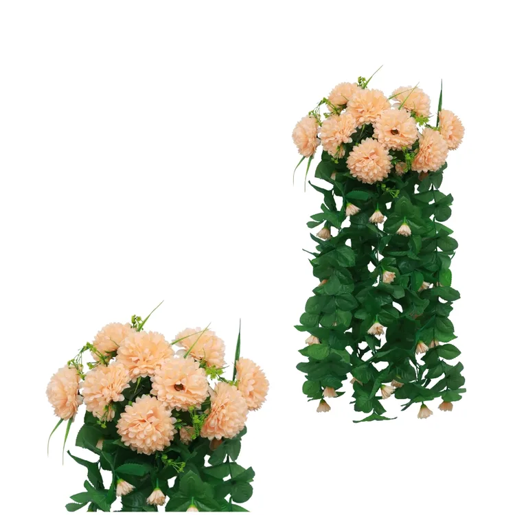 Artificial Cascading Peach Carnation Hanging  Vine Creeper Flowers | Decorative Plant Garland | for Home, Wedding, Party Decorations