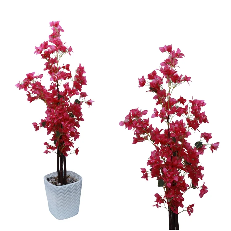 5FT Artificial Bougainvillea Tree – Faux Silk Pink Bougainvillea Plant with Pot for Indoor Outdoor Decor, Tall Fake Tropical Tree for Home, Office, Patio, Balcony, Wedding Decoration