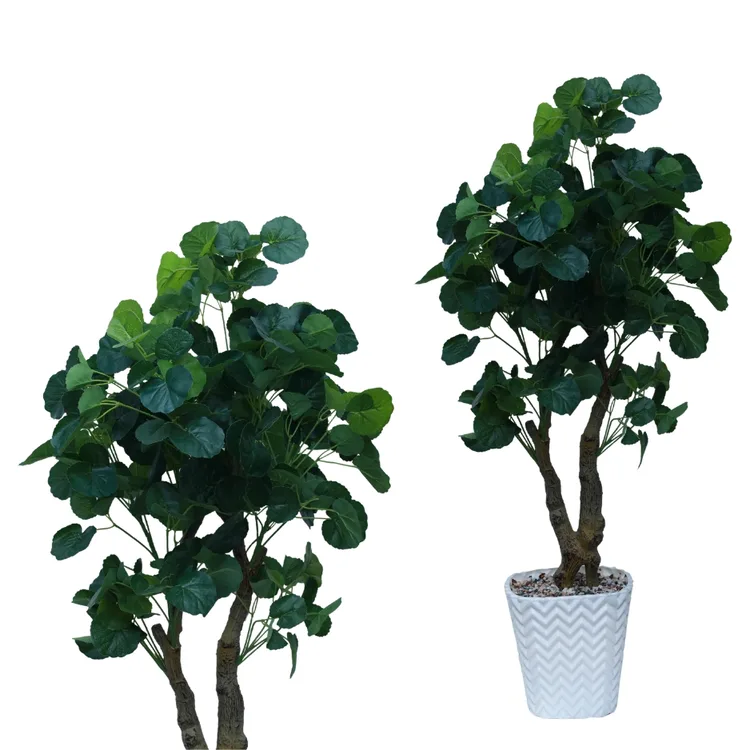 5FT Artificial Fiddle Leaf Fig Tree with White Planter  | 5ft Tall Fake Tree with Natural Wood Trunk |  for Home Decor |  Faux Ficus Tree |  Fake Moss for Indoor Office Living Room — view 3