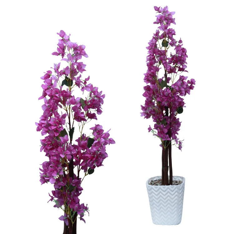 5FT Artificial Purple Flowering Bougainvillea Tree – Faux Silk Pink Bougainvillea Plant with Pot  | for Indoor Outdoor Decor | Tall Fake Tropical Tree | for Home, Office, Patio, Balcony, Wedding Decoration