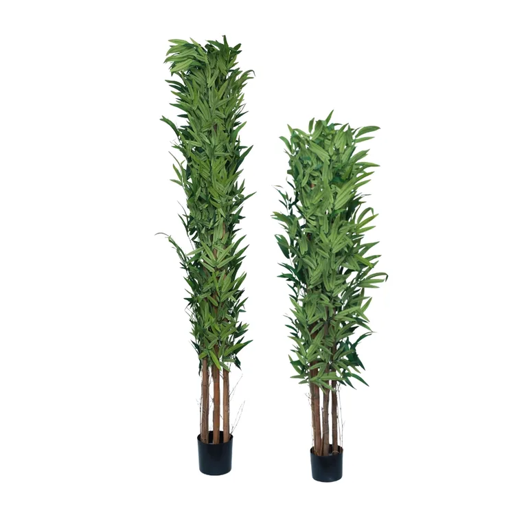 5FT  Artificial Natural Cane Bamboo Tree |  Fake Bamboo Plant | Natural Real Bamboo Trunks | Artificial Tree Indoor Decor Faux Silk Tree  | for Home Office Living Room Modern Decor