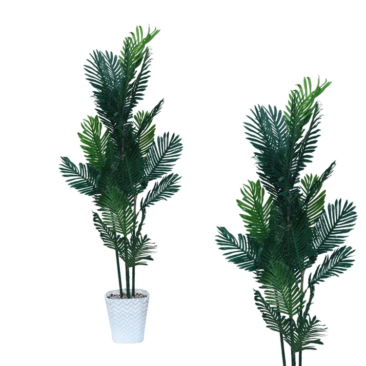 5FT Artificial  Tropical Areca Palm Tree | Outdoor  Large Fake Tropical Areca Palm Tree | with 13 Trunks | Tall Faux Floor Plants for Indoor Outdoor-Living Rooms, Offices, Bedroom Home Decor — view 3