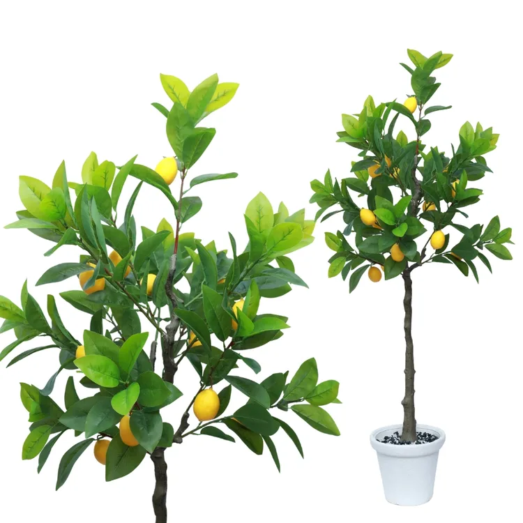 5FT Artificial Lemon Tree with Pot |  Indoor Outdoor Home Decor |  Realistic Leaves and Lemons | Adjustable Branches | Easy to Assemble | Perfect for Porch | Living Room, Office and Home Decor — view 3
