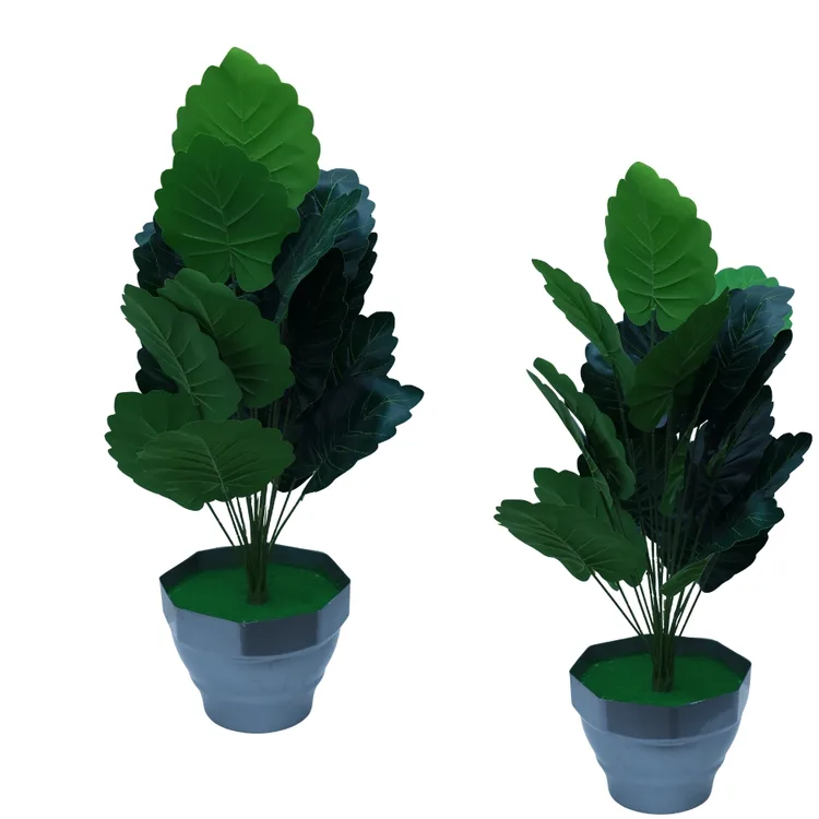 Artificial Tropical Broadleaf Plant in Pot  |  Faux Croton Plant |  Artificial Potted Plants | Potted, Greenery | for Home, Garden, Office, Bedrooms, Bathrooms, Kitchens, Tables Decorating