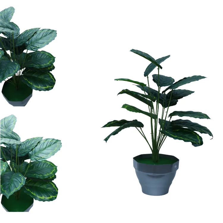 Blooming Floret Artificial Monstera Plant | with Basic grey Pot | 18 Green Leaves | Big Ornamental Plant for Interior Decor/Home Decor/Office Decor | Natural Looking Plant